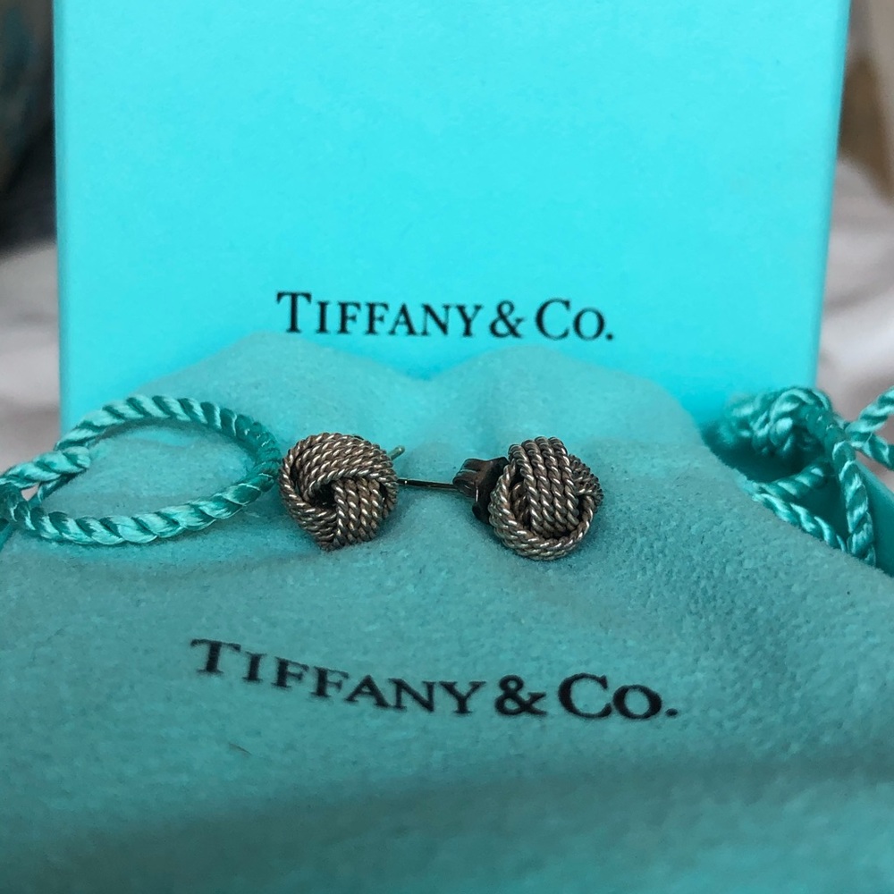 Tiffany & Co. sterling silver knot earrings